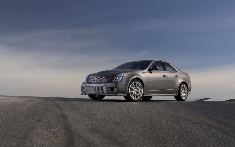 Silver Cadillac Sedan — Gray, Dramatic, Photograph, Car, Road, Sky