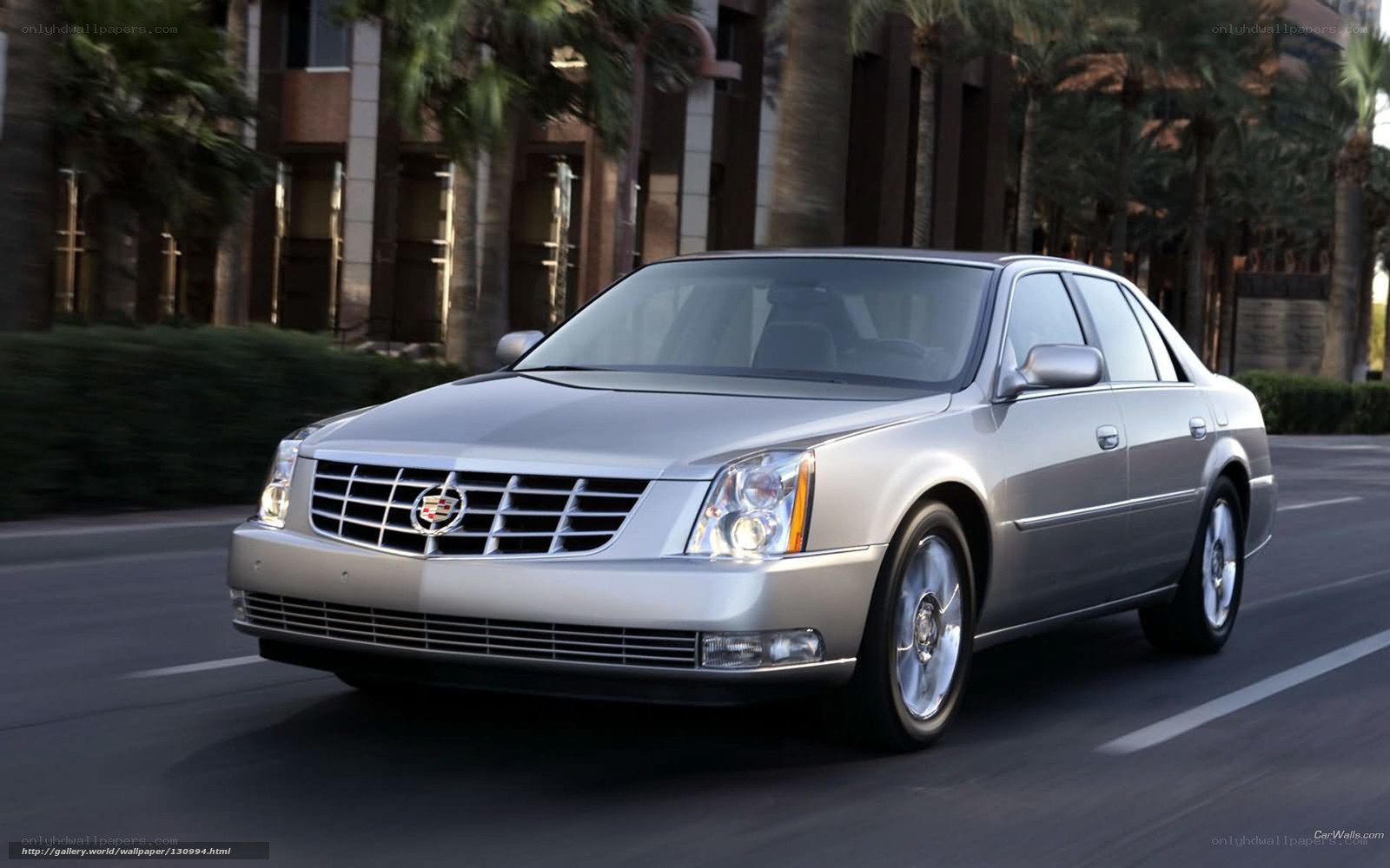 silver cadillac sedan on city street