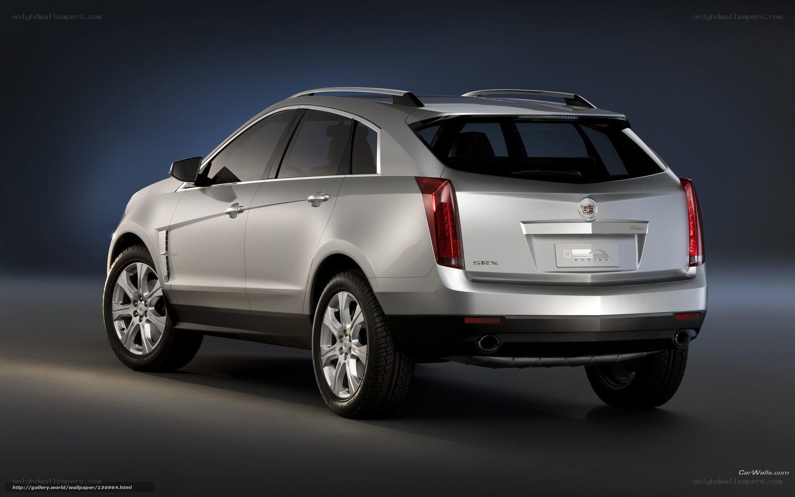 Silver Cadillac SRX SUV