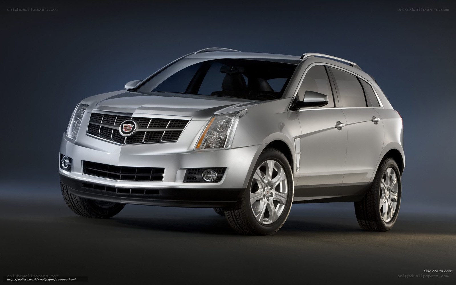 Silver Cadillac SRX SUV