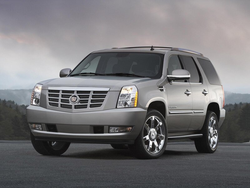 Silver Cadillac Suv — Gray, Dramatic, Photograph, Mountains