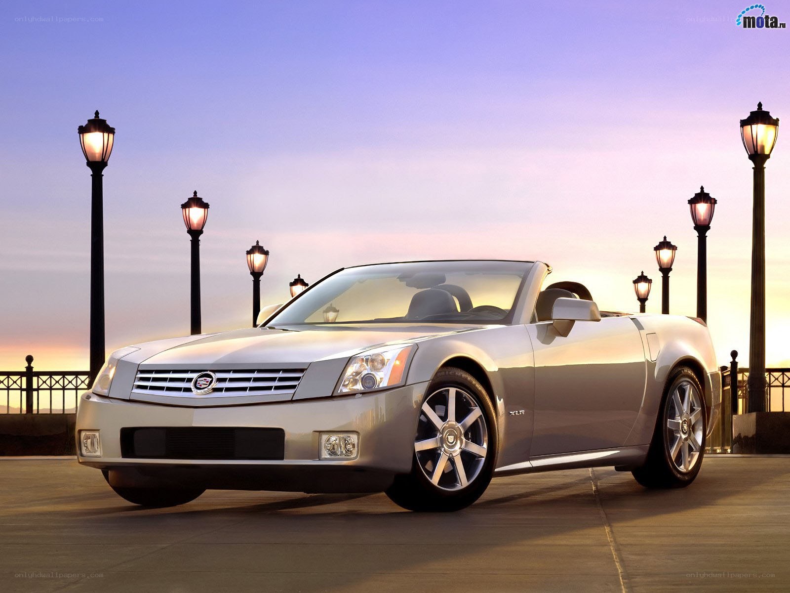 Silver Cadillac XLR convertible