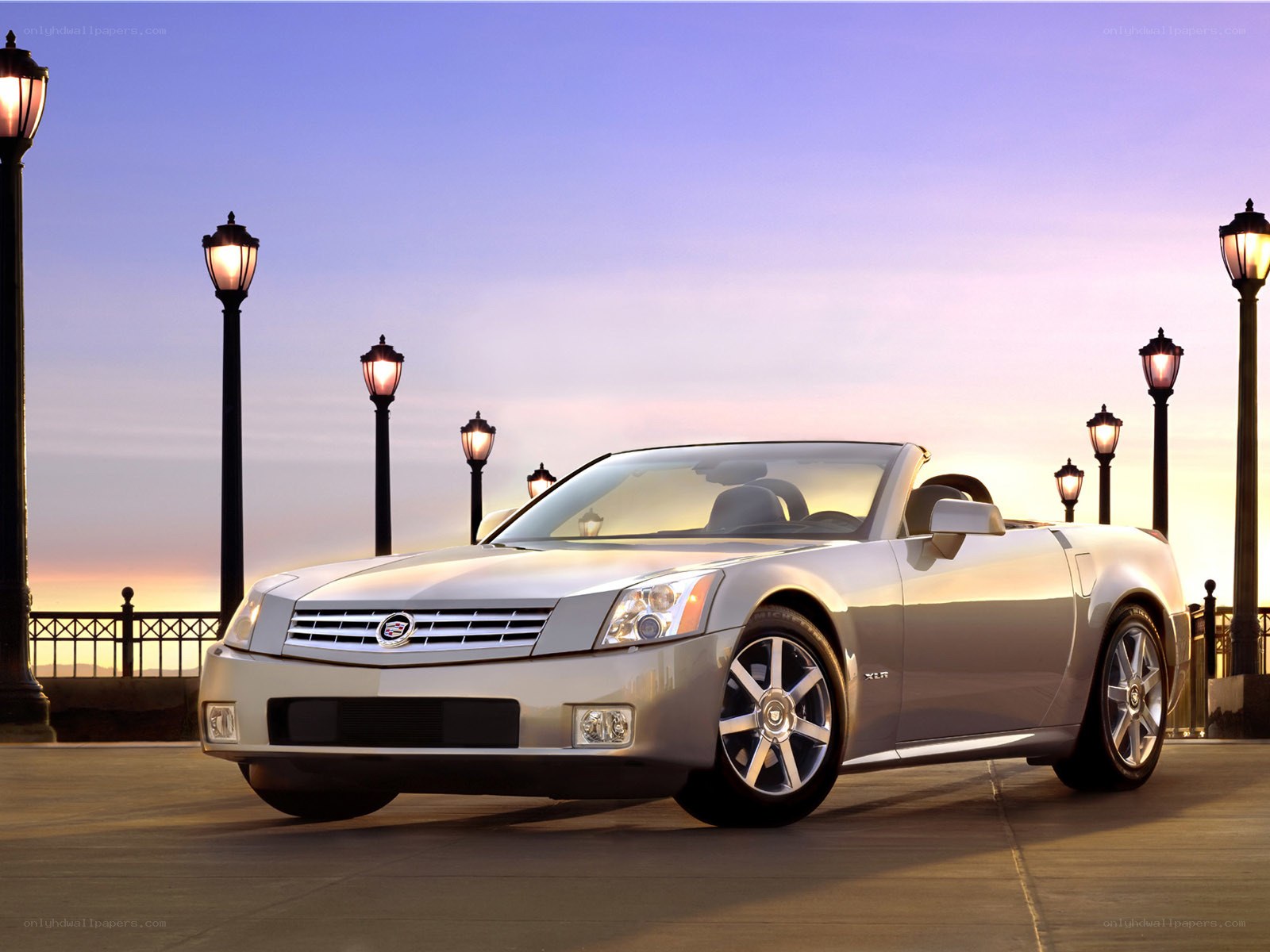 Silver Cadillac XLR convertible