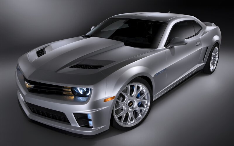 Silver Camaro Car — Dramatic, Photograph, Headlights, Wheels, Black