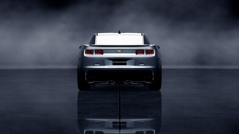 Silver Camaro Car — Gray, Dramatic, Photograph, Smoke, Reflection
