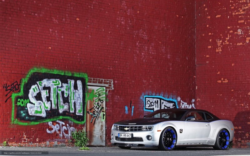 Silver Camaro Car — Red, Urban