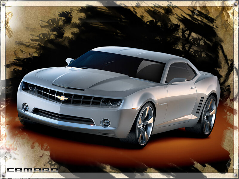 Silver Camaro concept car