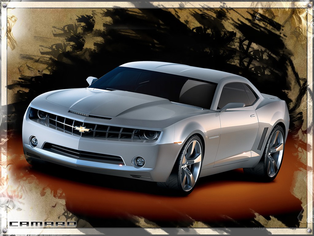 Silver Camaro concept car