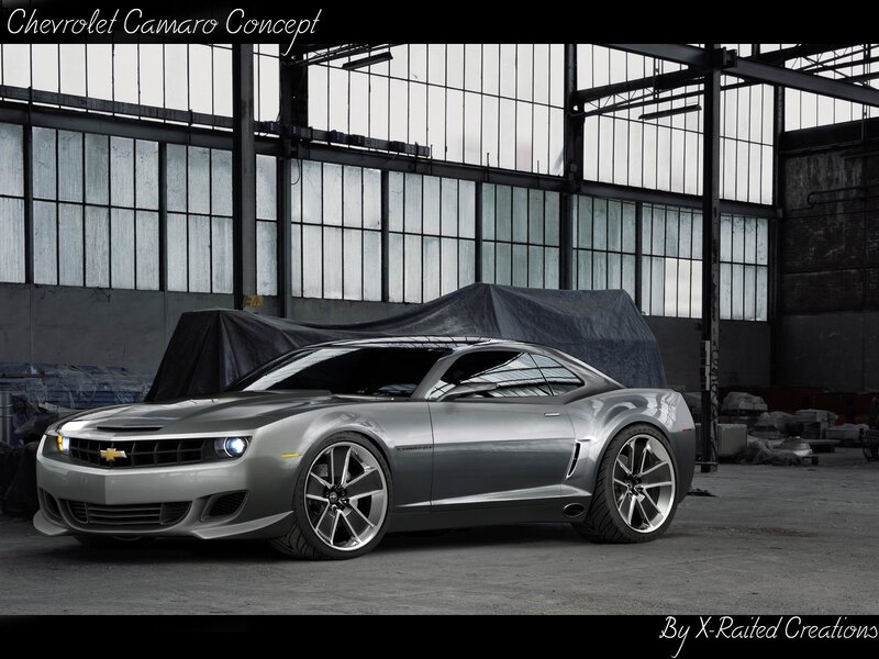 Silver Camaro Concept Car — Gray, Dramatic