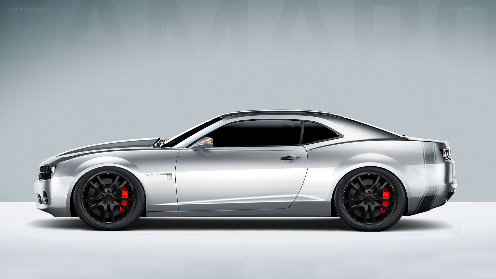 silver camaro muscle car