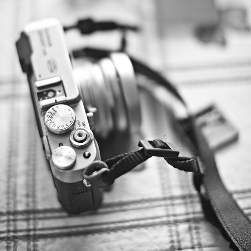 Silver Camera on Plaid