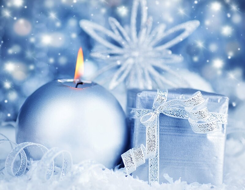 Silver Candle and Gift Box