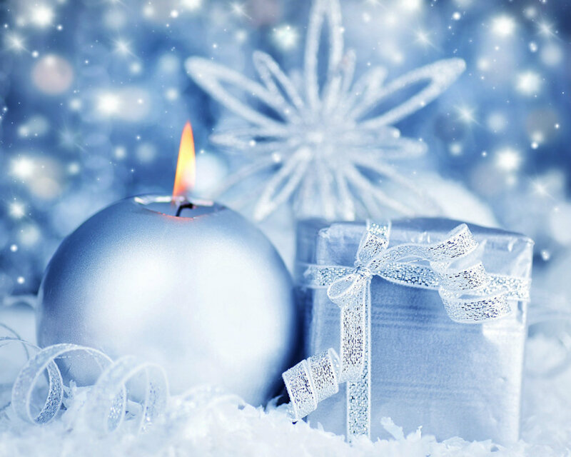 Silver Candle and Gift