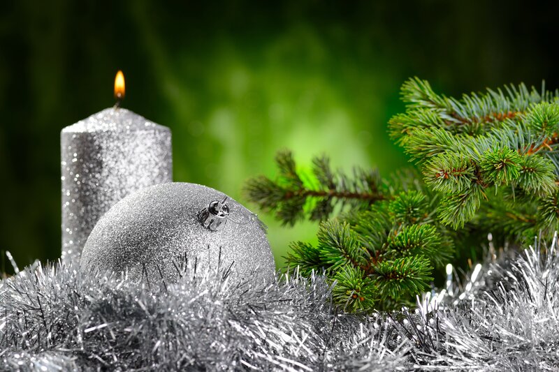 Silver Candle and Ornament
