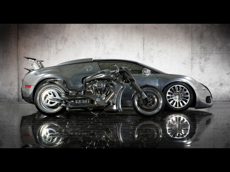 Silver Car and Motorcycle