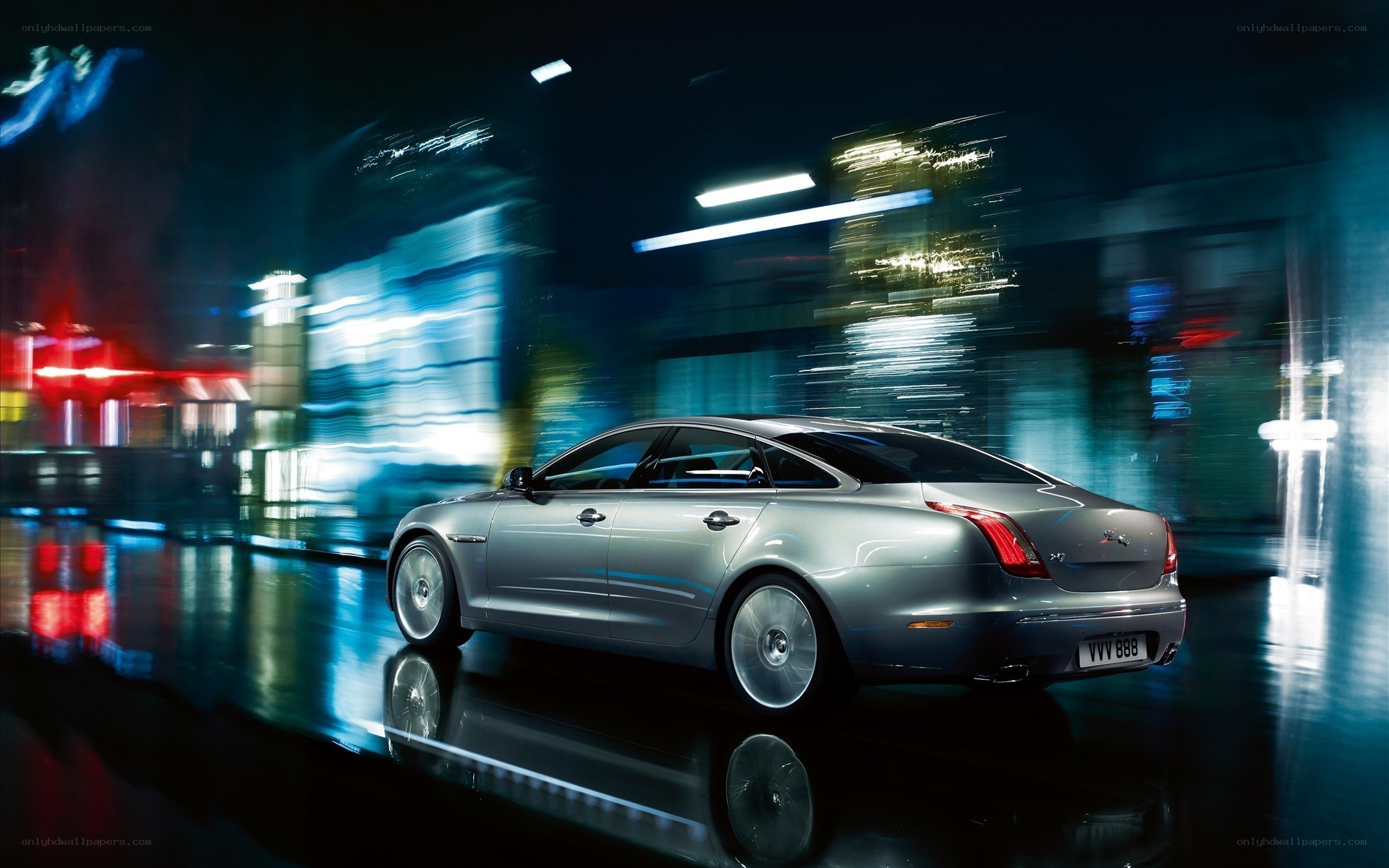silver car at night