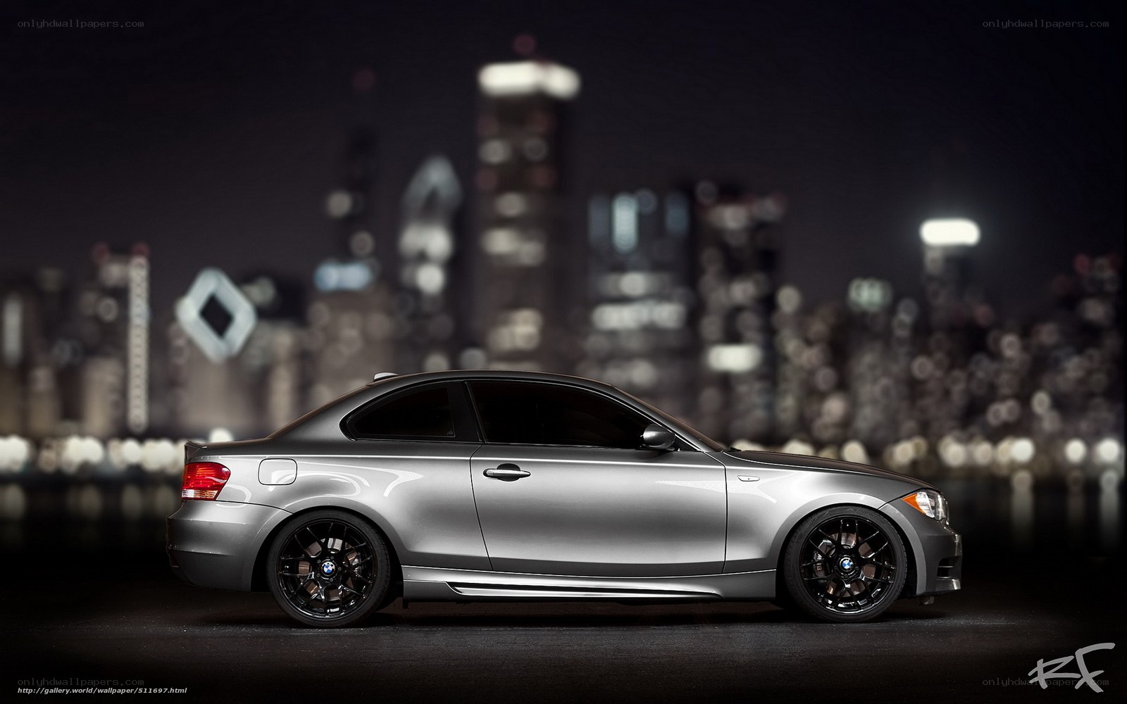 silver car at night city