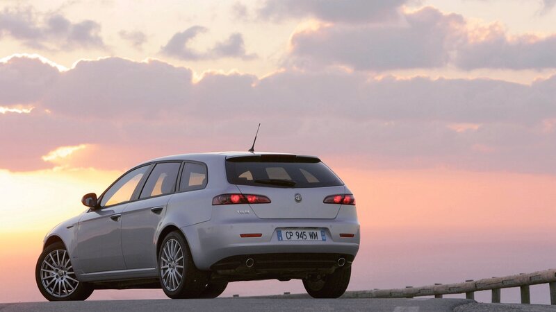 silver car at sunset