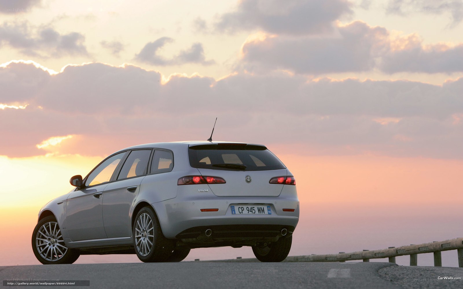 silver car at sunset