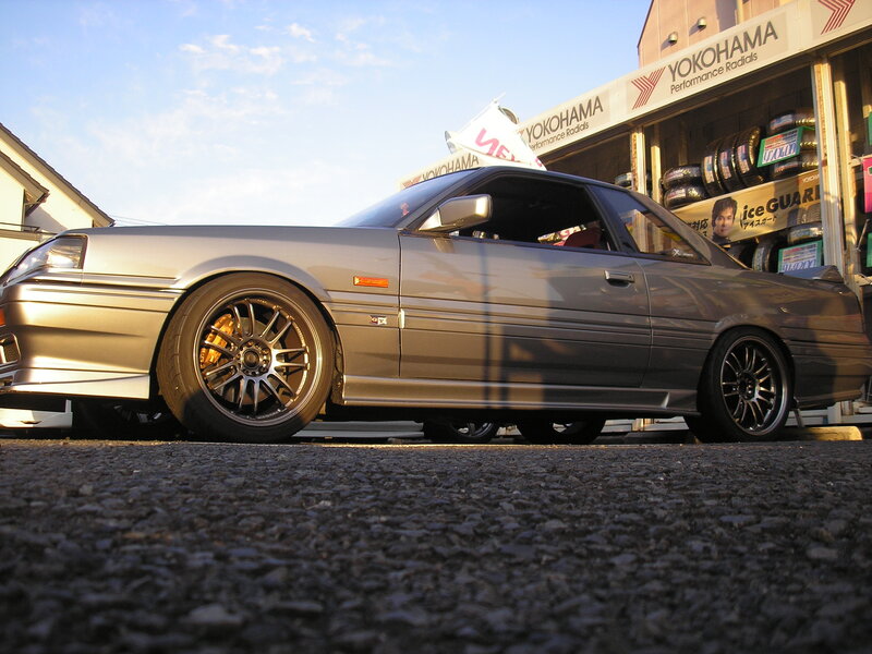 silver car at tire shop