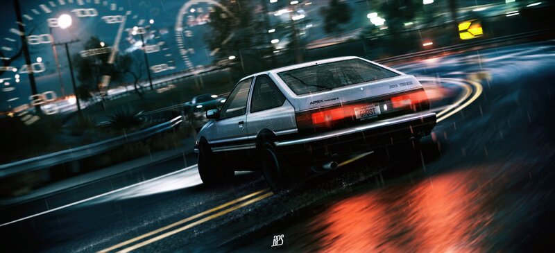 Silver Car Drifting — Black