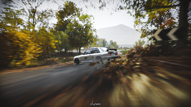Silver Car Drifting — Gray