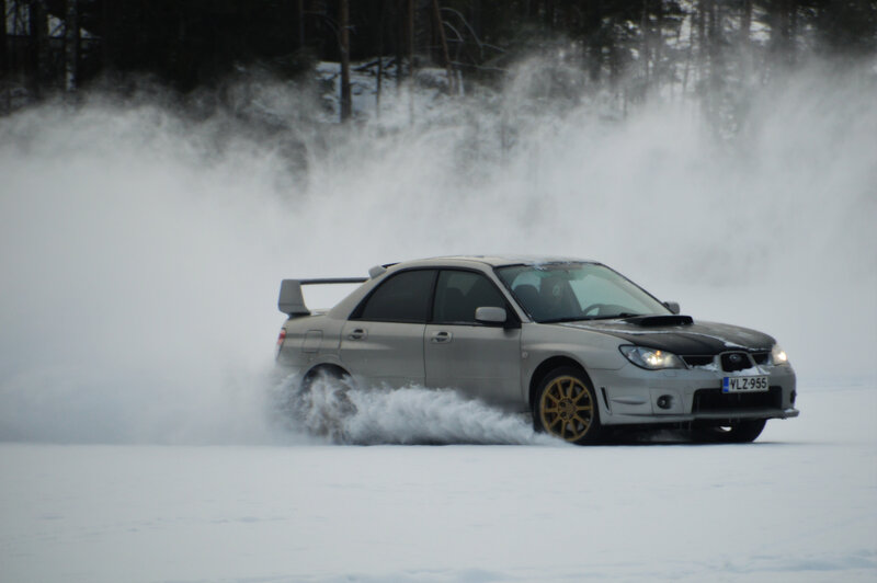 Silver Car Drifting — White