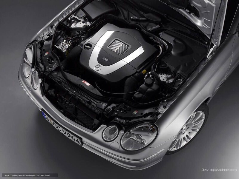 Silver Car Engine — Dramatic