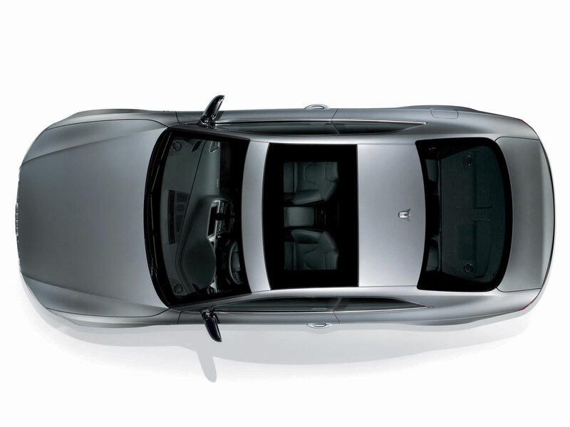 silver car from top view
