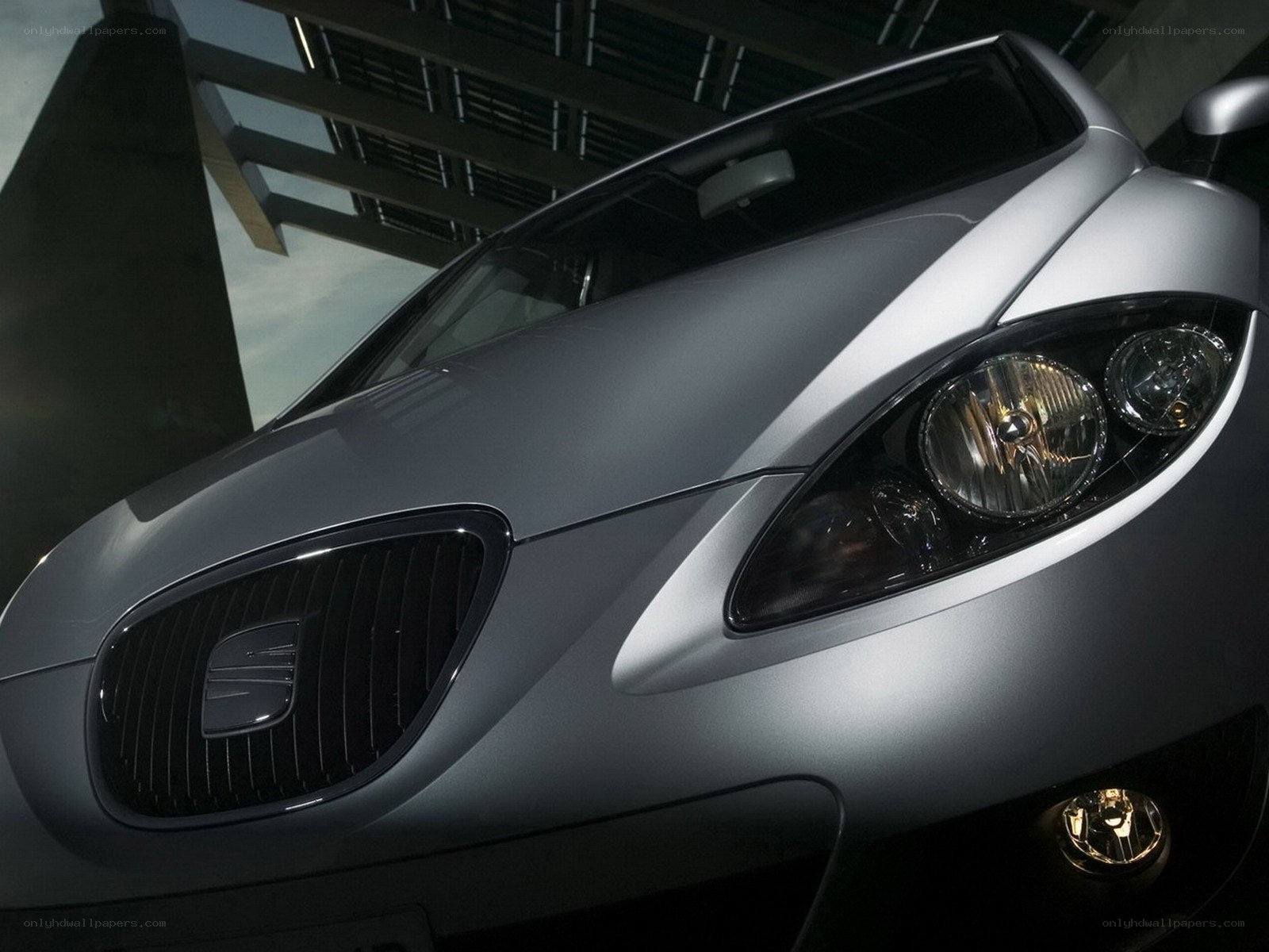 silver car front view