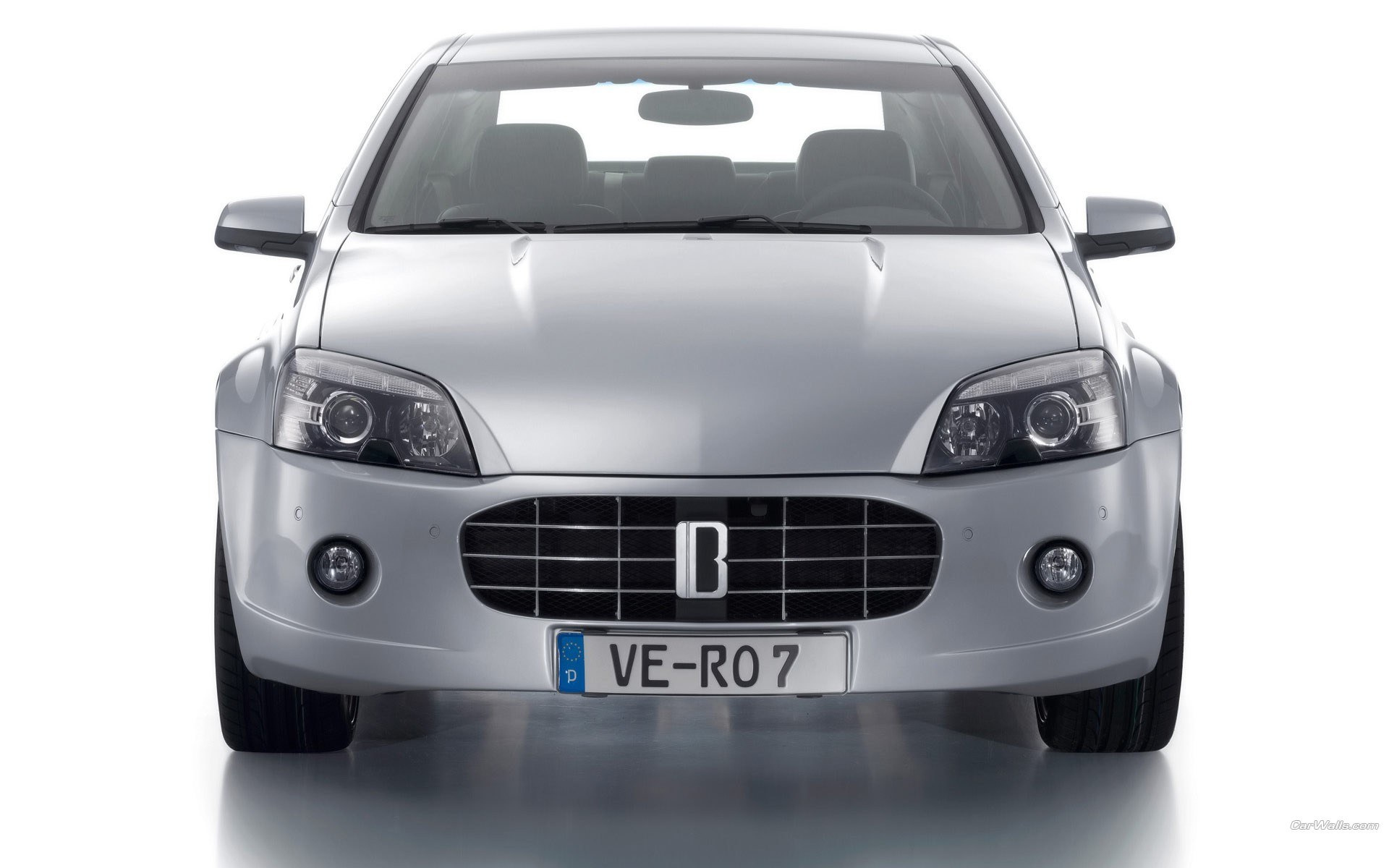 silver car front view
