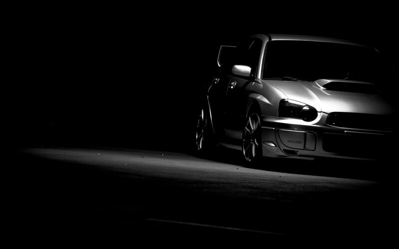 Silver Car in Darkness