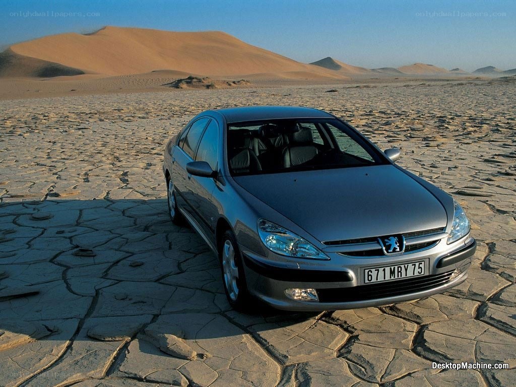 silver car in desert landscape