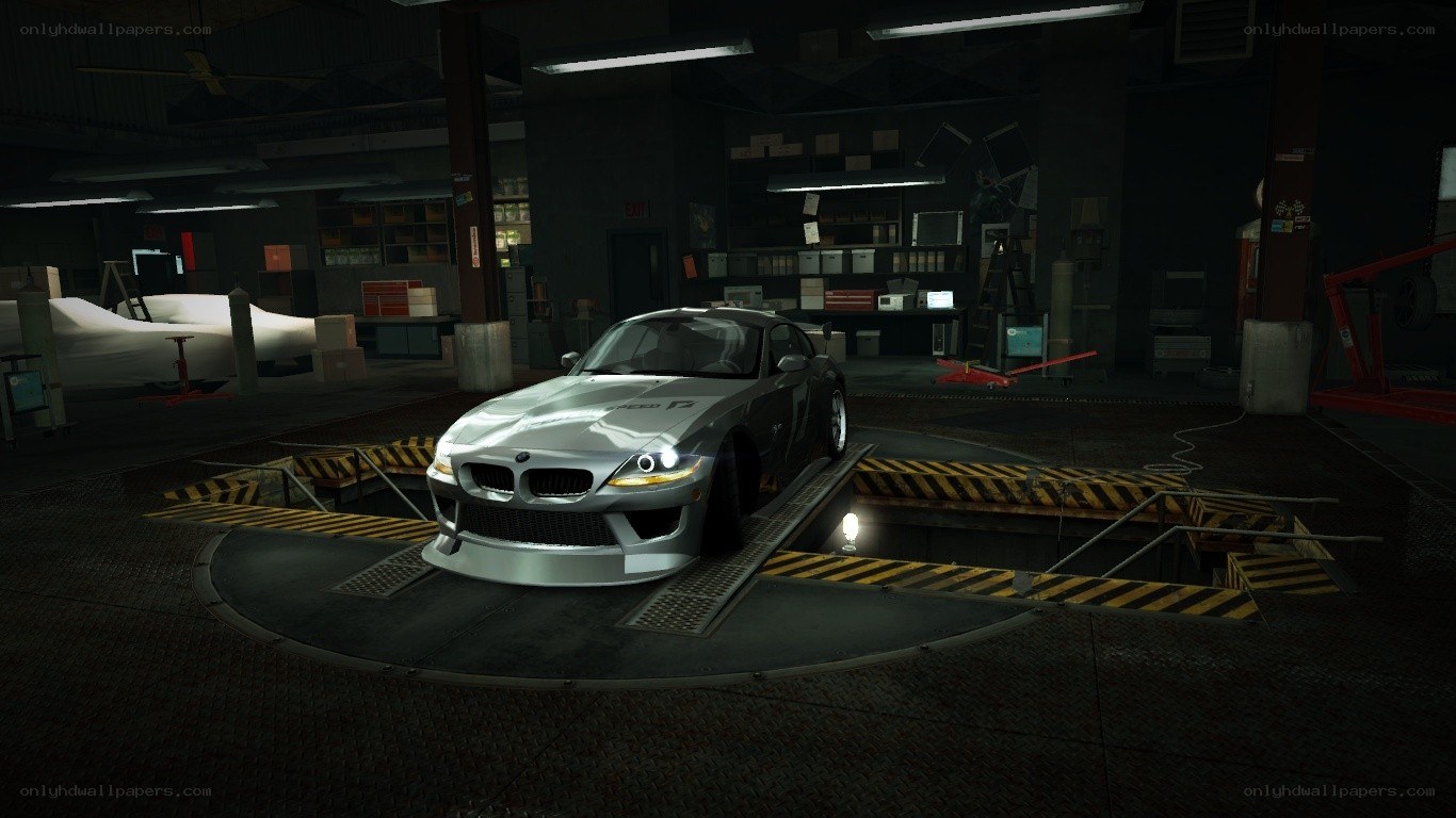 silver car in garage