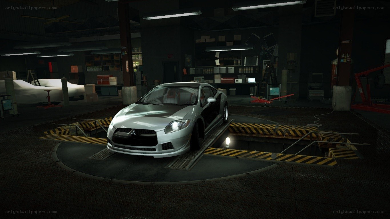 silver car in garage