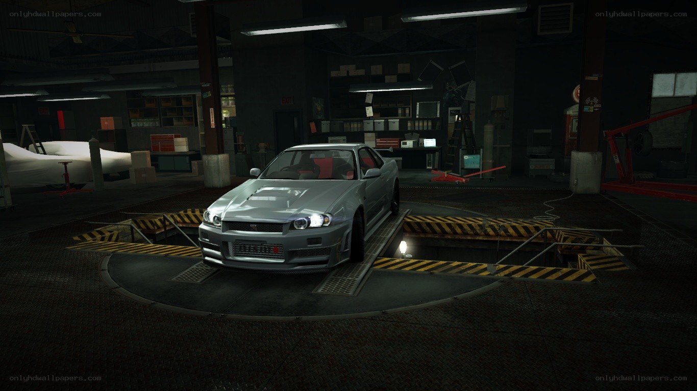 silver car in garage