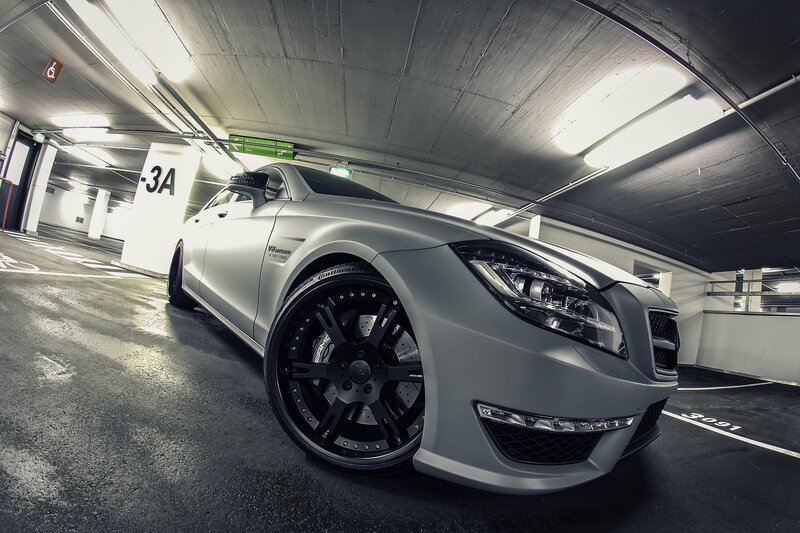 Silver Car in Garage — Gray, Dramatic