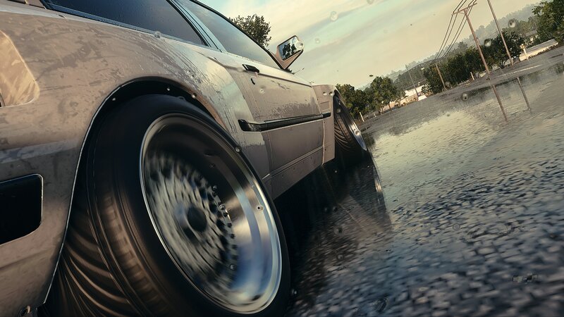 Silver Car in Rain — Gray