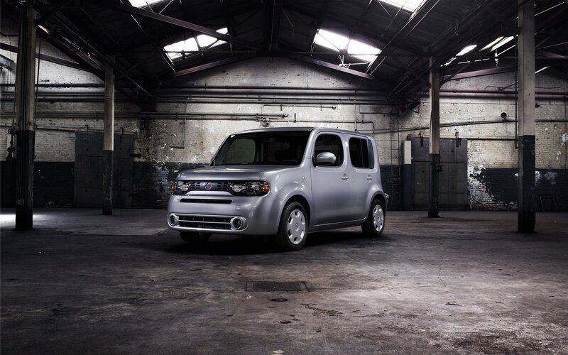 Silver car in warehouse