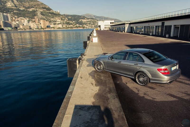 Silver car on a pier