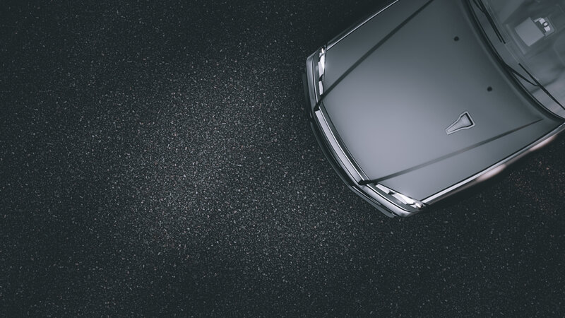 Silver Car on Asphalt — Gray