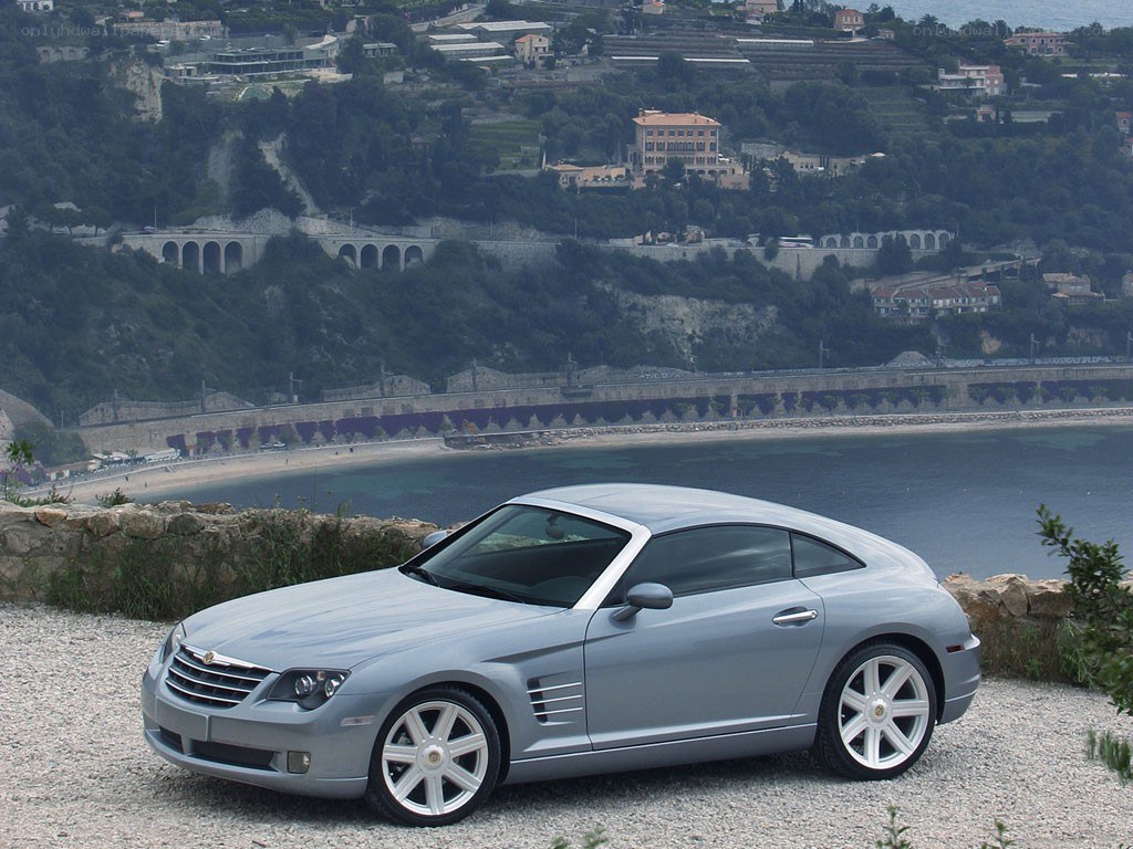 Silver car on coastal overlook