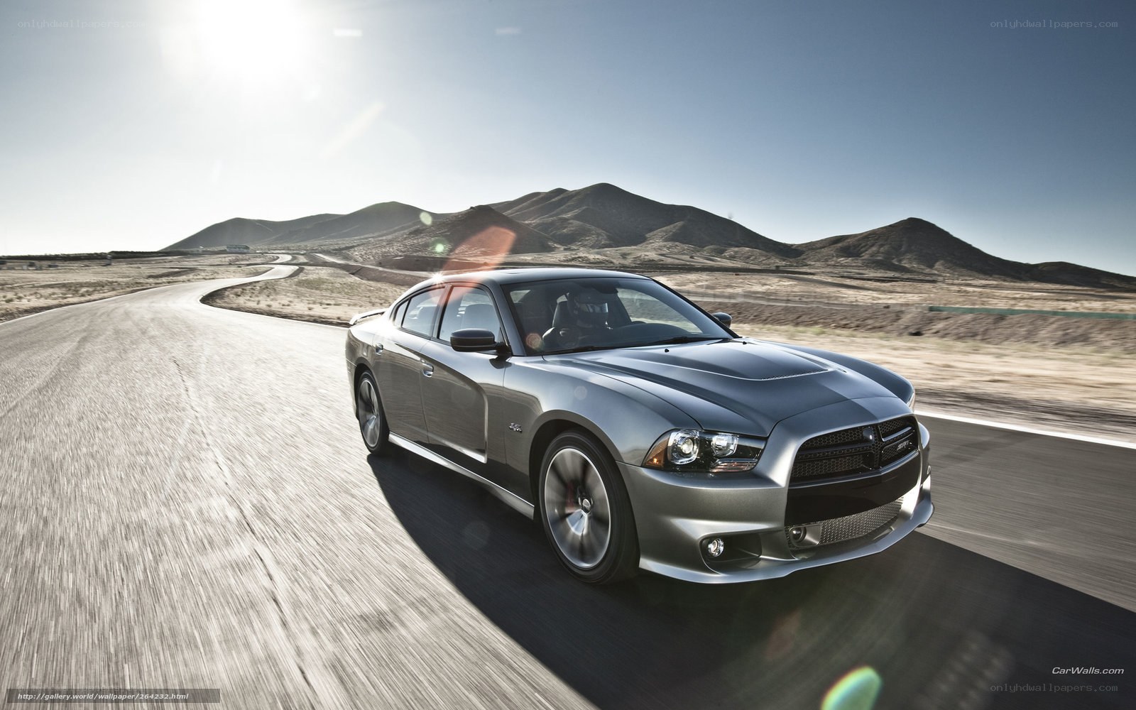 silver car on desert road