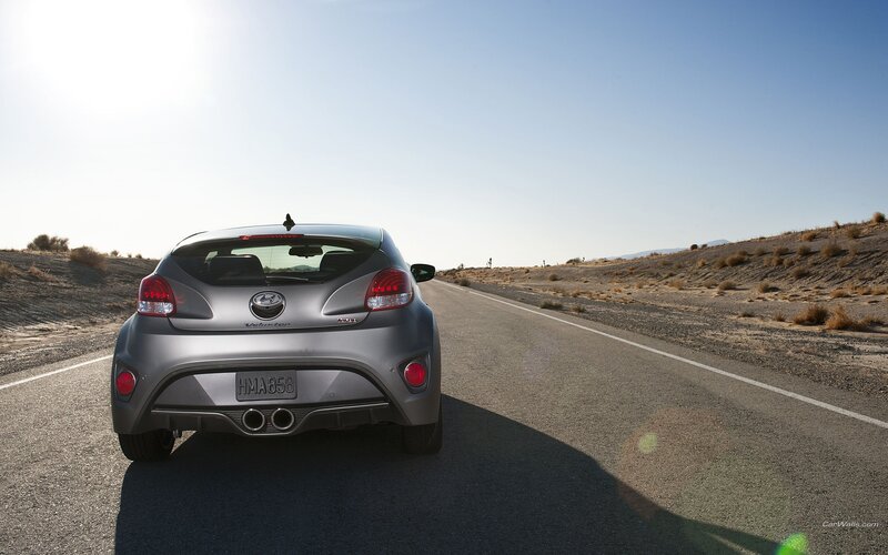 Silver Car on Desert Road — Gray