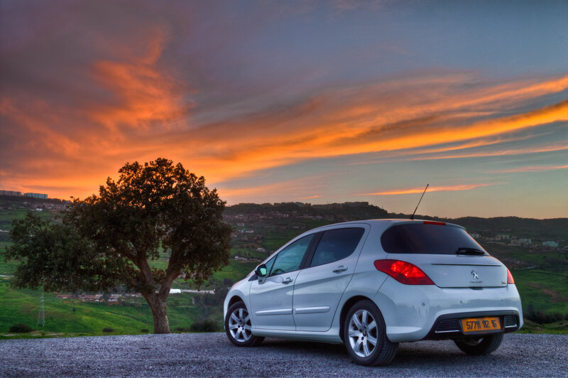 Silver Car on Gravel