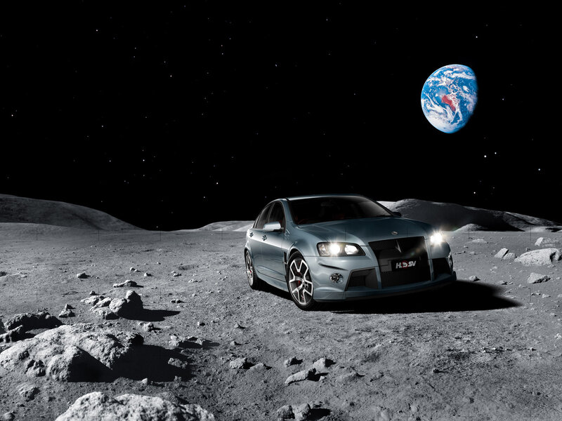 Silver Car on Moon