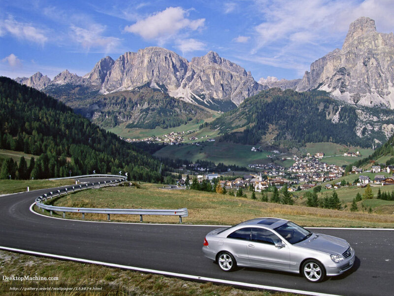 Silver Car on Mountain Road — Serene