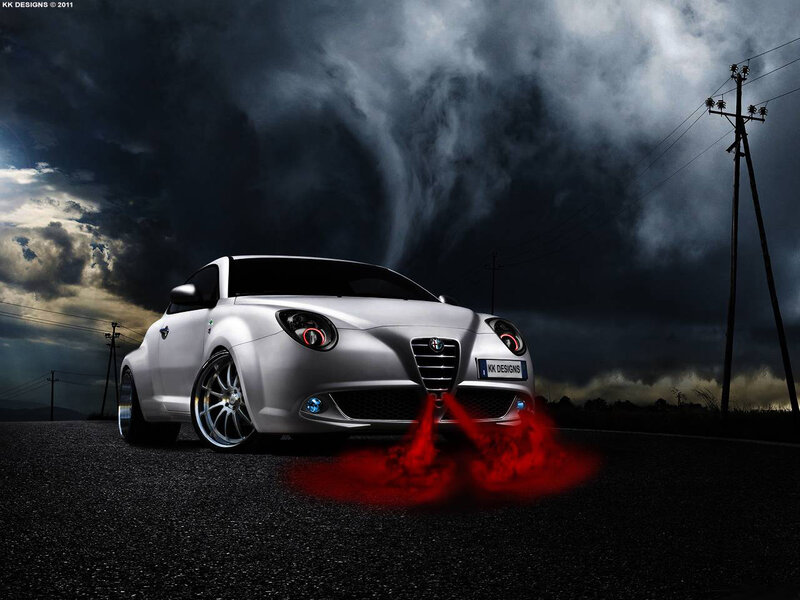 Silver Car on Road — Black