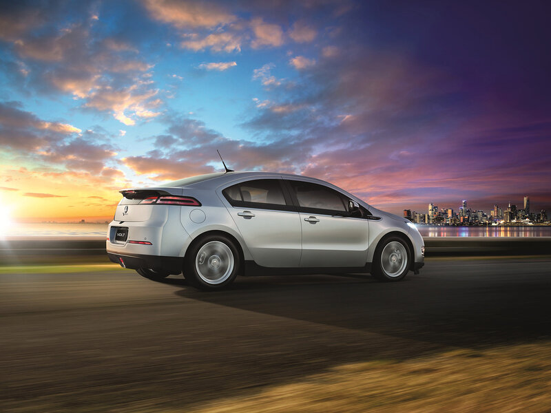 Silver Car on Road — Dramatic, Sunset, Photograph