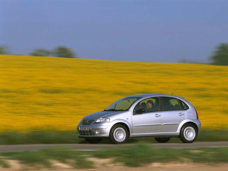 Silver Car on Road — Yellow